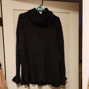 Free People Charcoal/Black Cowl Neck Sweater